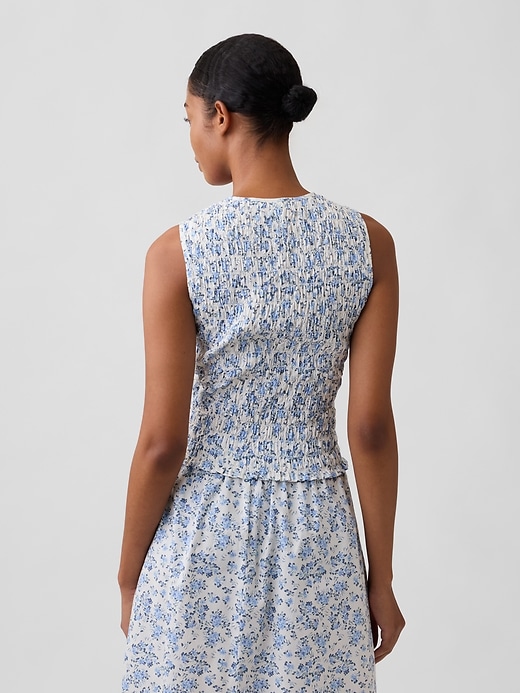 Image number 2 showing, Smocked Sleeveless Boatneck Top