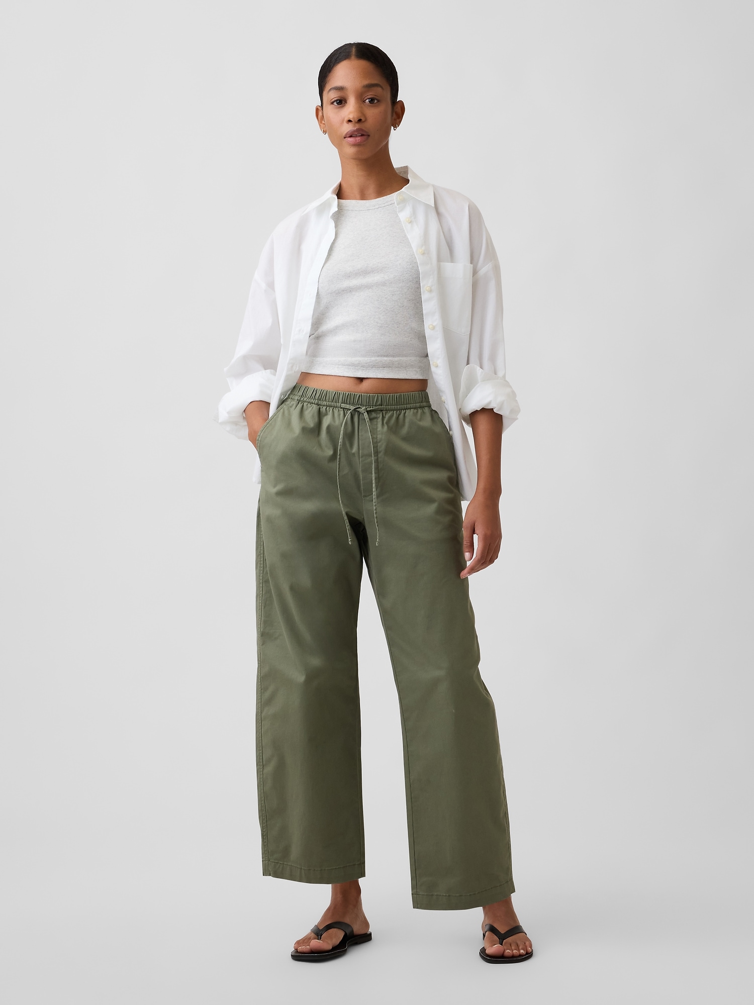 High Rise Easy Barrel Khakis