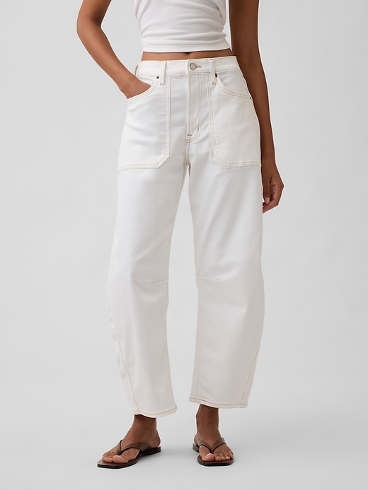 Image number 2 showing, High Rise Barrel Jeans