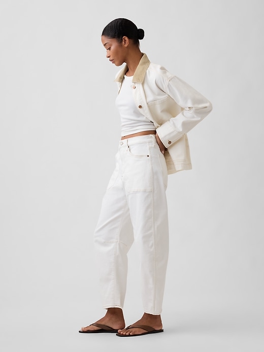 Image number 3 showing, High Rise Barrel Jeans