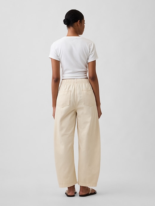 Image number 4 showing, Mid Rise Pull-On Barrel Jeans