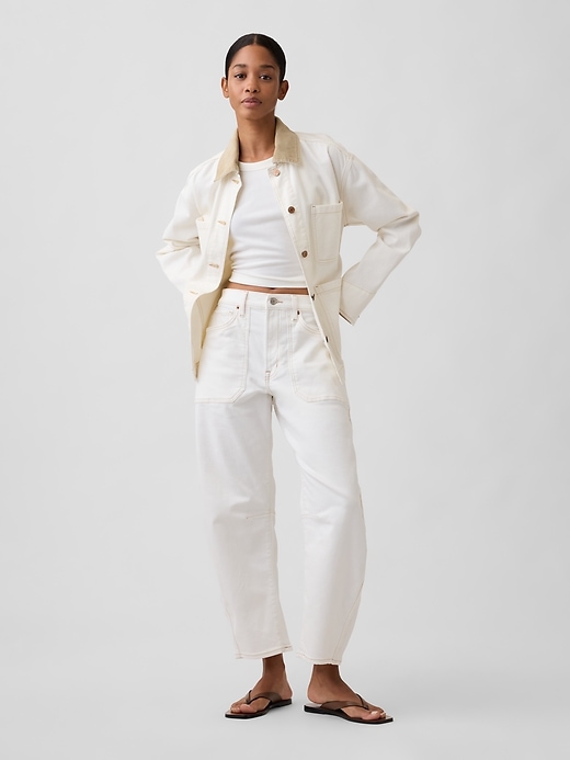 Image number 1 showing, High Rise Barrel Jeans