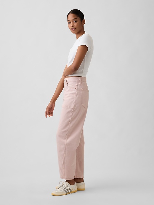 Image number 3 showing, High Rise Barrel Jeans