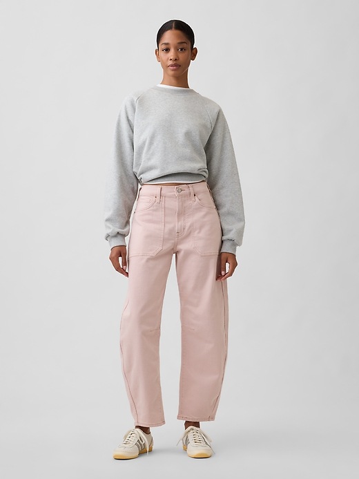 Image number 1 showing, High Rise Barrel Jeans