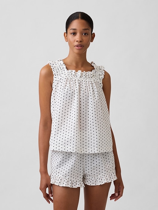 Image number 1 showing, Ruffle Poplin PJ Top