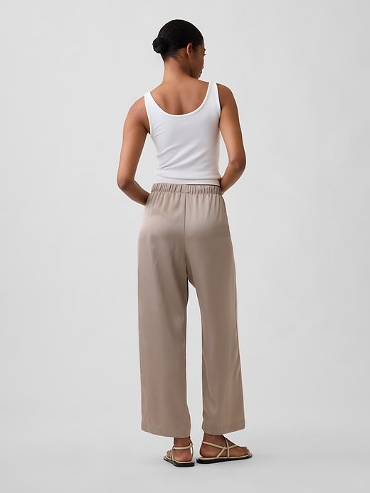 Image number 4 showing, Relaxed Satin Straight-Leg Crop Pants