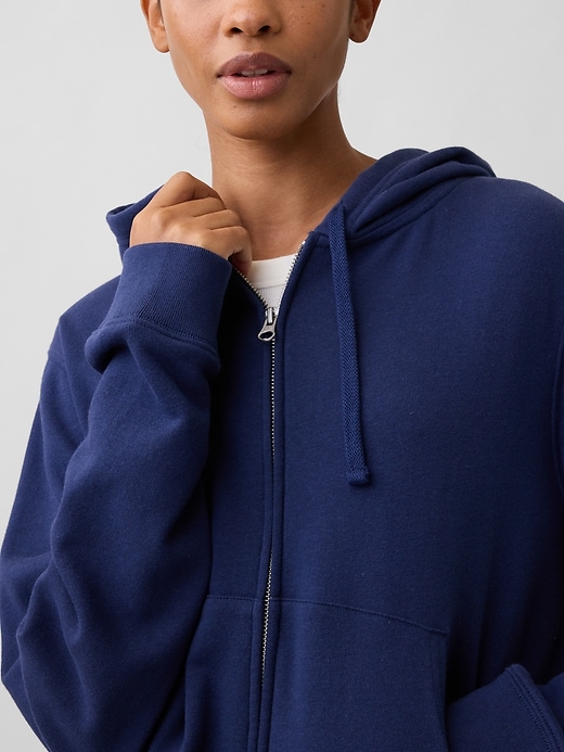 Image number 4 showing, French Terry Cropped Zip Hoodie