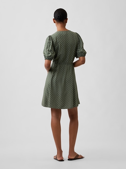 Image number 2 showing, Puff Sleeve V-Neck Mini Dress
