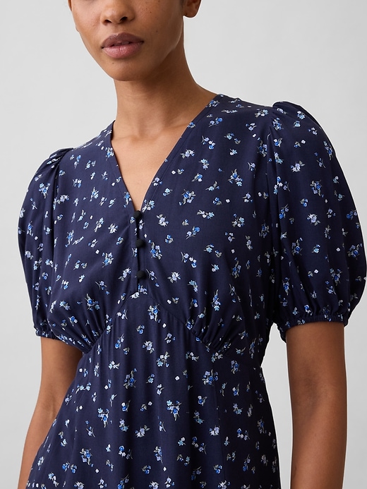 Image number 3 showing, Puff Sleeve V-Neck Mini Dress