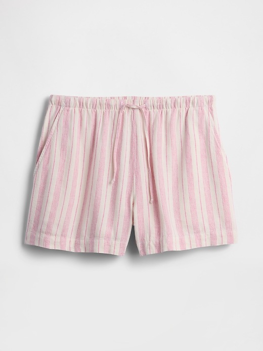 Image number 5 showing, 4" High Rise Pull-On Linen-Blend Shorts