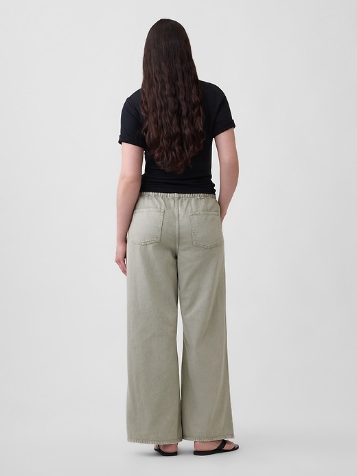 Image number 6 showing, Mid Rise Pull-On Wide-Leg Jeans