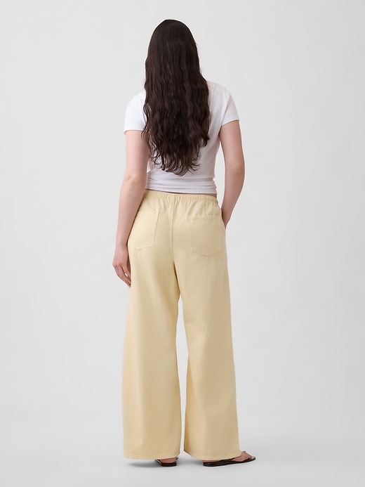 Image number 6 showing, Mid Rise Pull-On Wide-Leg Jeans