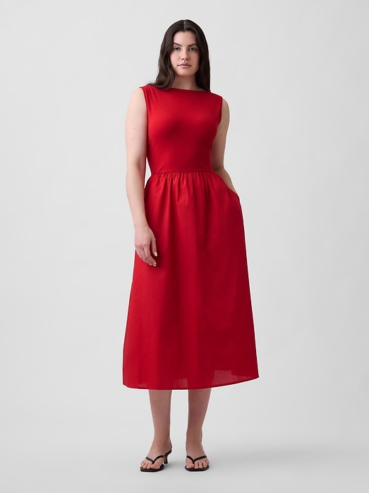 Image number 4 showing, Sleeveless Boatneck Midi Dress