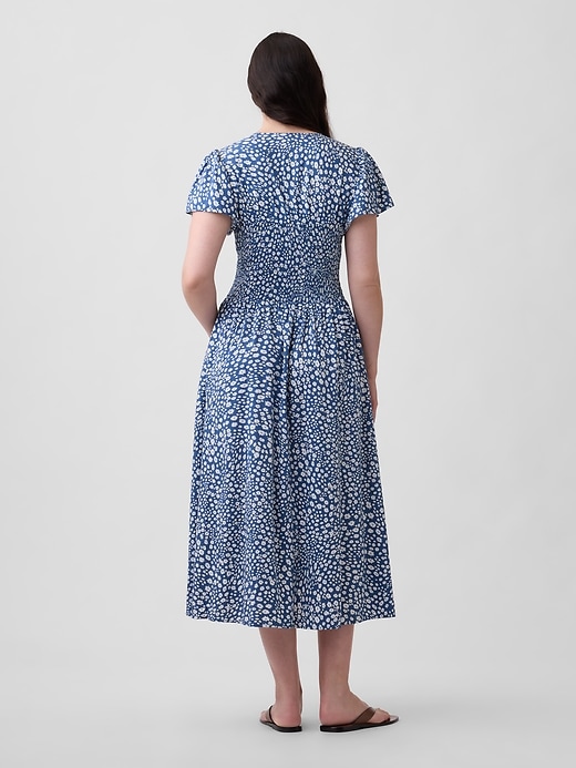 Image number 5 showing, Smocked Flutter Sleeve Midi Dress