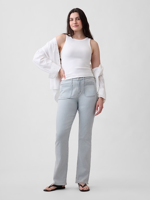 Image number 5 showing, Mid Rise Universal Stripe Baby Boot Jeans