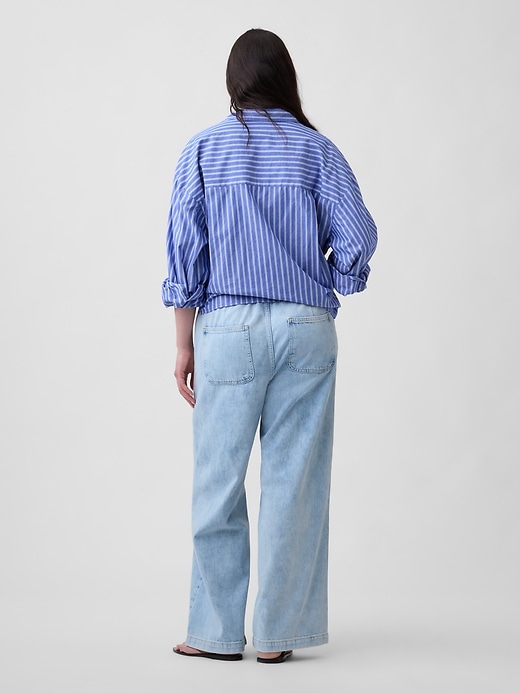 Image number 6 showing, High Rise Pull-On Wide-Leg Jeans