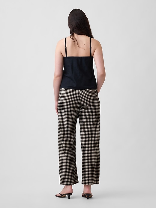 Image number 6 showing, High Rise Linen-Blend Straight Crop Pants