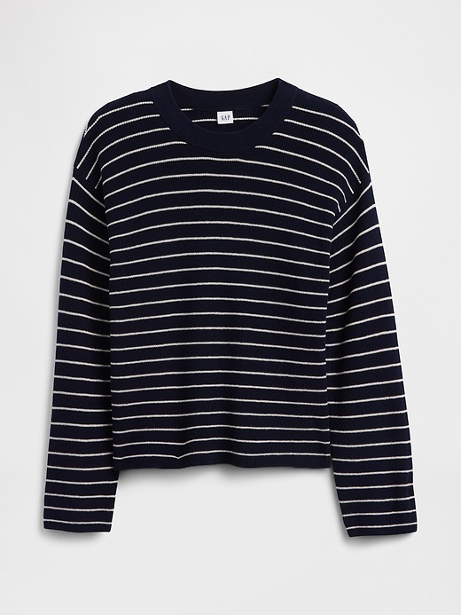 Image number 5 showing, Relaxed Shaker-Stitch Crewneck Sweater