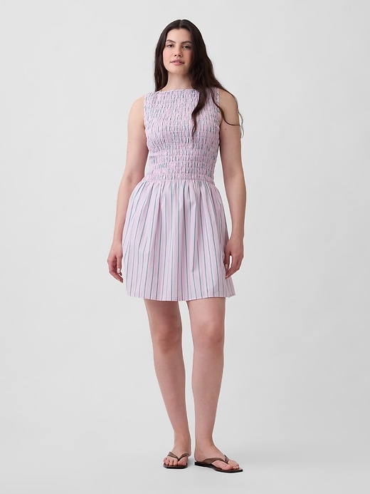 Image number 4 showing, Smocked Boatneck Mini Dress