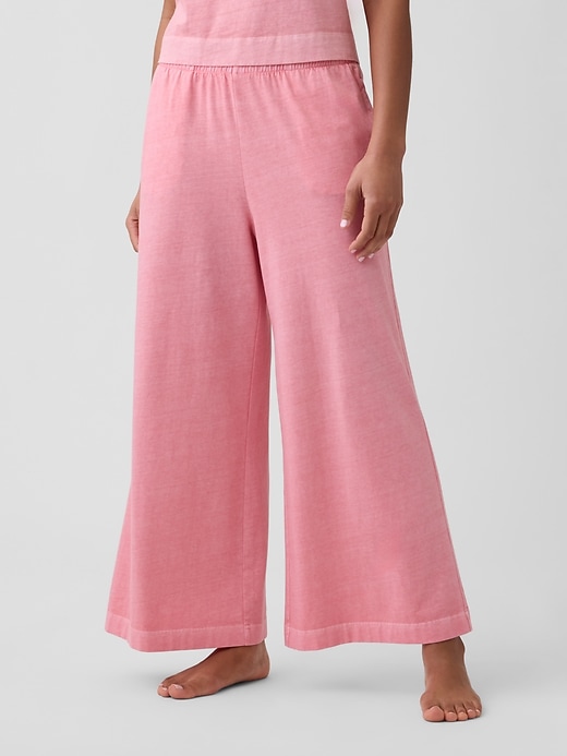 Image number 3 showing, Heavyweight Pull-On Wide-Leg Crop Pants