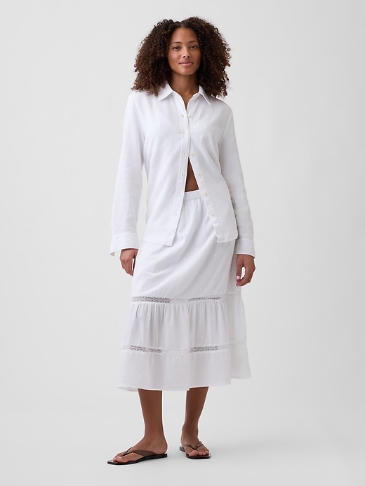 Image number 3 showing, Oversized Linen-Blend Easy Shirt