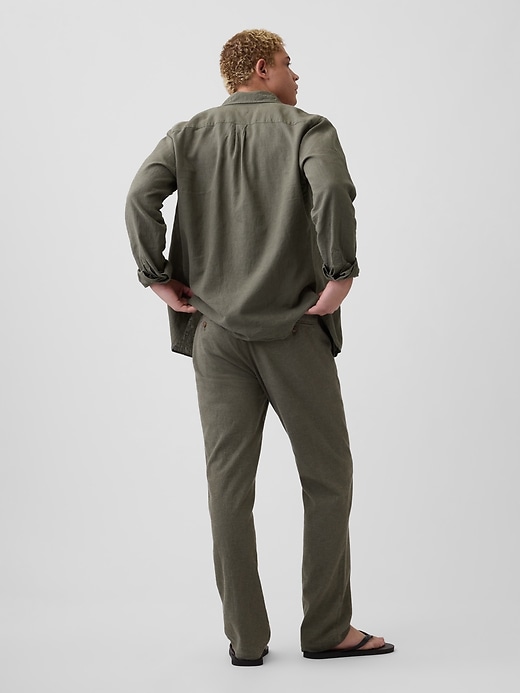 Image number 2 showing, Straight Linen-Blend Pants