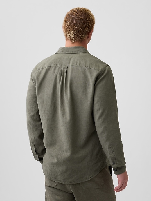 Image number 2 showing, Linen-Blend Shirt in Standard Fit