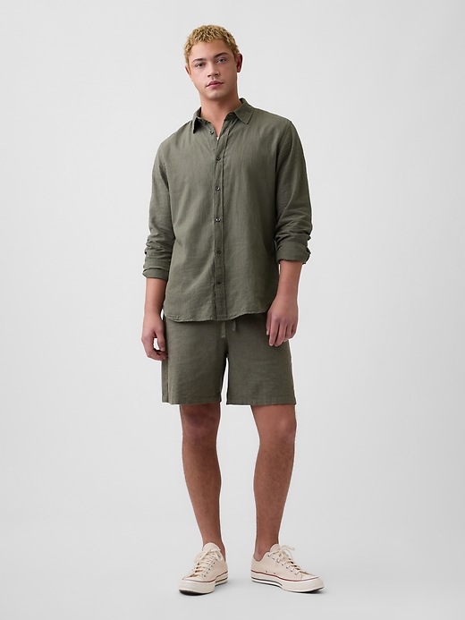 Image number 3 showing, Linen-Blend Shirt in Standard Fit