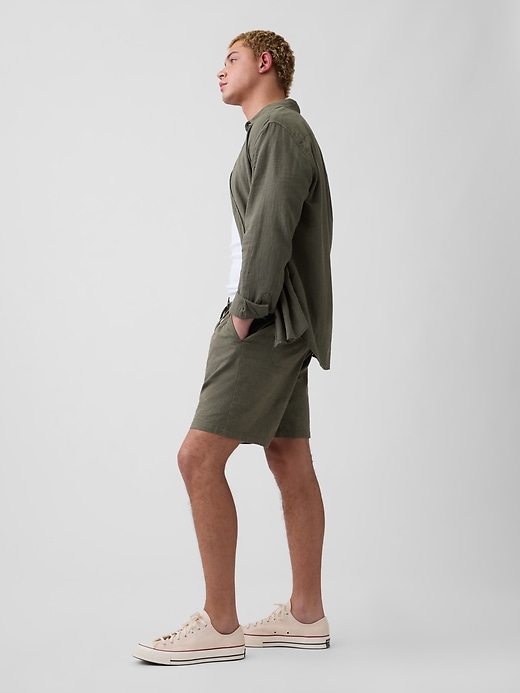 Image number 4 showing, 7" Linen-Blend Easy Shorts
