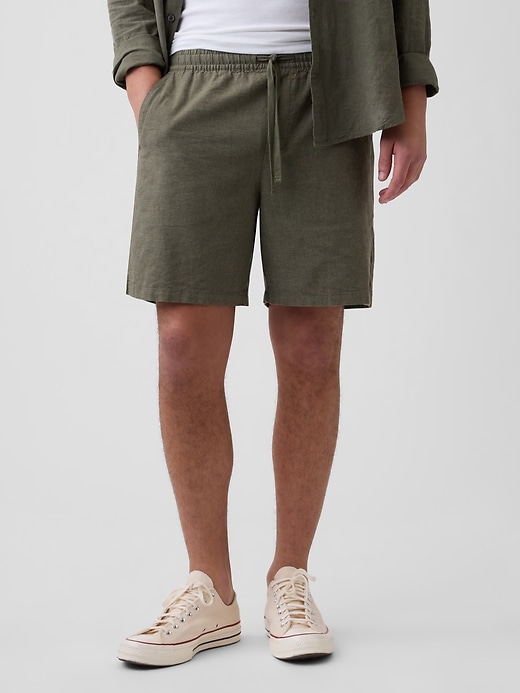 Image number 3 showing, 7" Linen-Blend Easy Shorts