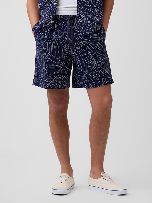 Image number 3 showing, 7" Linen-Blend Easy Shorts