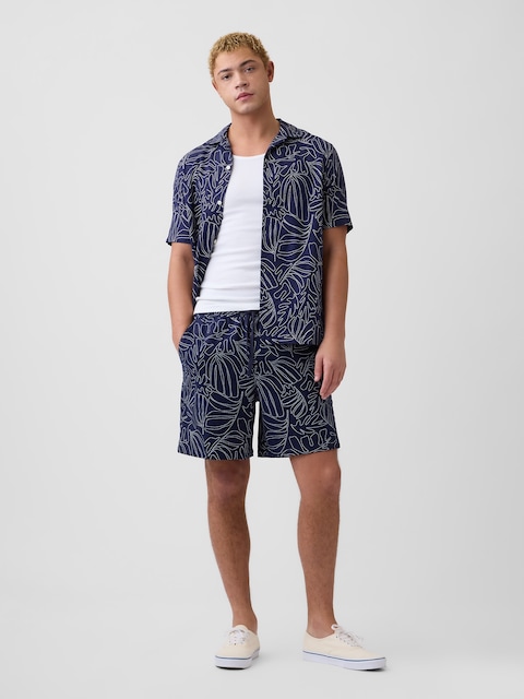 7" Linen-Blend Easy Shorts