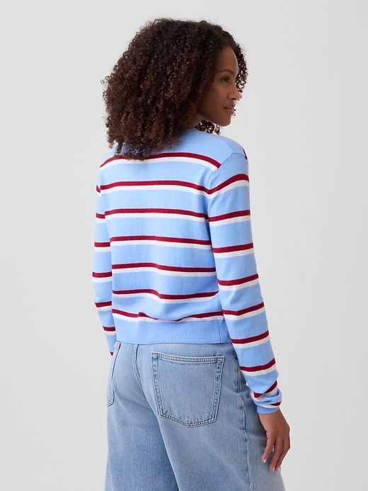 Image number 2 showing, CashSoft Stripe Crewneck Cardigan