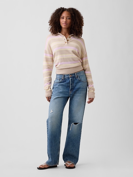 Image number 3 showing, CashSoft Relaxed Sweater Polo Shirt