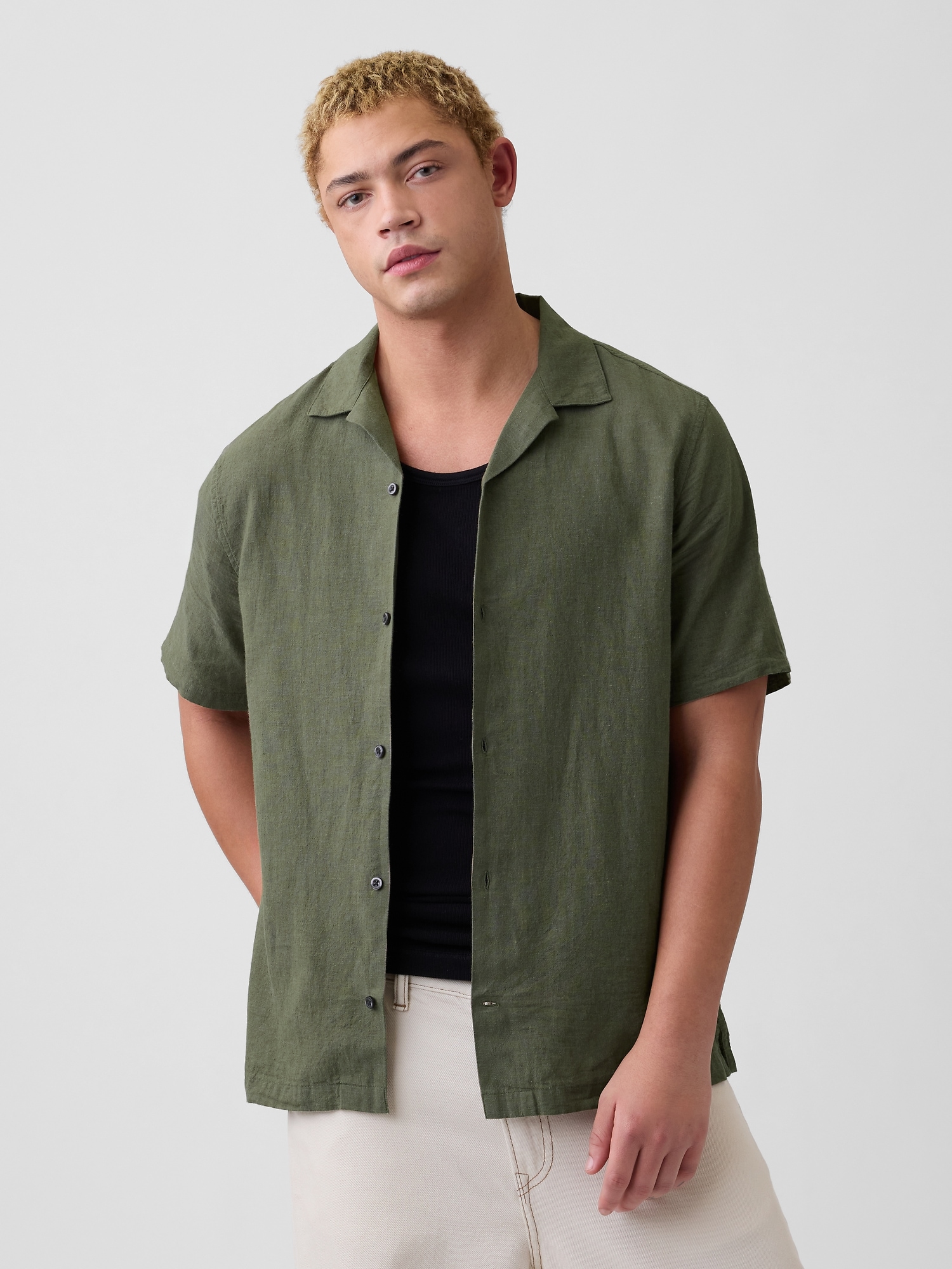 Linen-Blend Vacay Shirt in Standard Fit