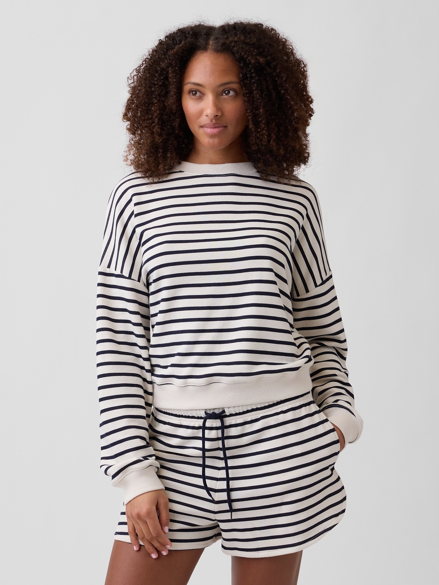 Oversized Wedge French Terry Sweatshirt