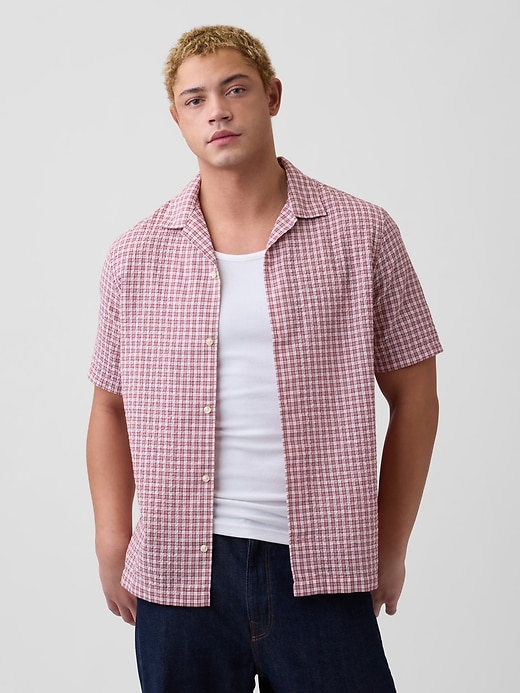 Image number 1 showing, Crinkle-Cotton Vacay Shirt in Standard Fit