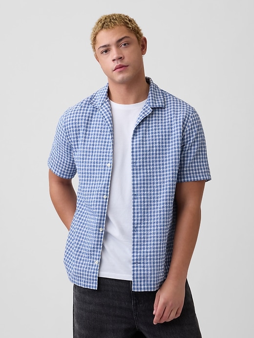 Image number 1 showing, Crinkle-Cotton Vacay Shirt in Standard Fit
