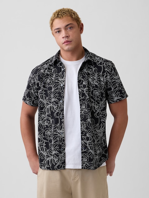 Stretch Poplin Shirt in Standard Fit