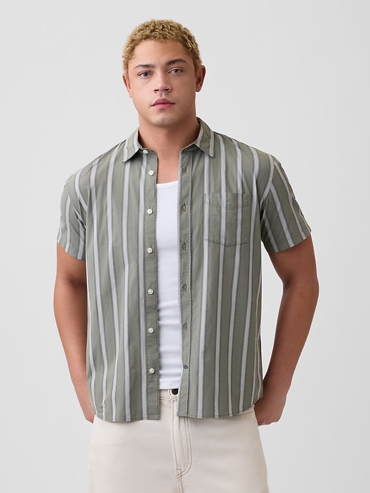 Image number 1 showing, Stretch Poplin Shirt in Standard Fit