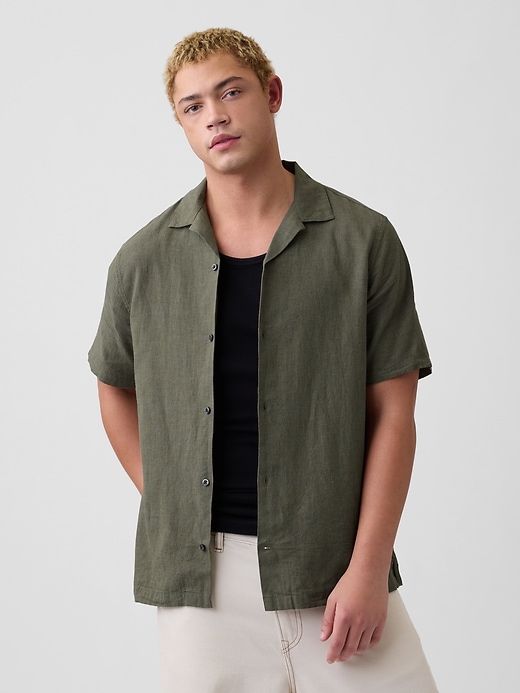 Image number 1 showing, Linen-Blend Vacay Shirt in Standard Fit