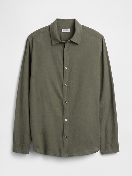 Image number 5 showing, Linen-Blend Shirt in Standard Fit