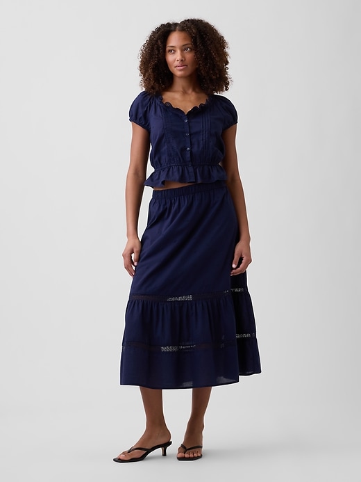 Image number 3 showing, Cap-Sleeve Pintuck Top