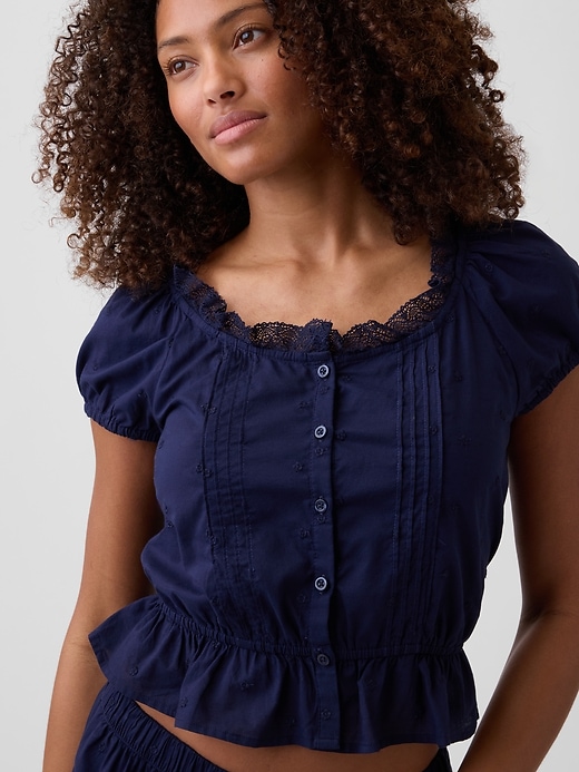 Image number 4 showing, Cap-Sleeve Pintuck Top