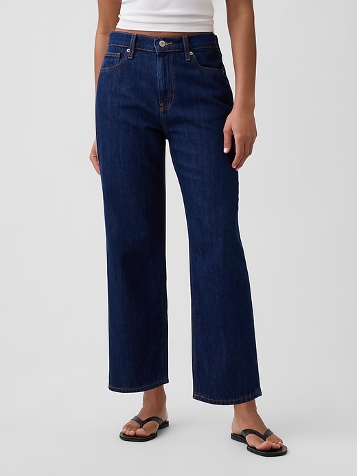 Image number 2 showing, Mid Rise SuperSoft Relaxed Straight Crop Jeans