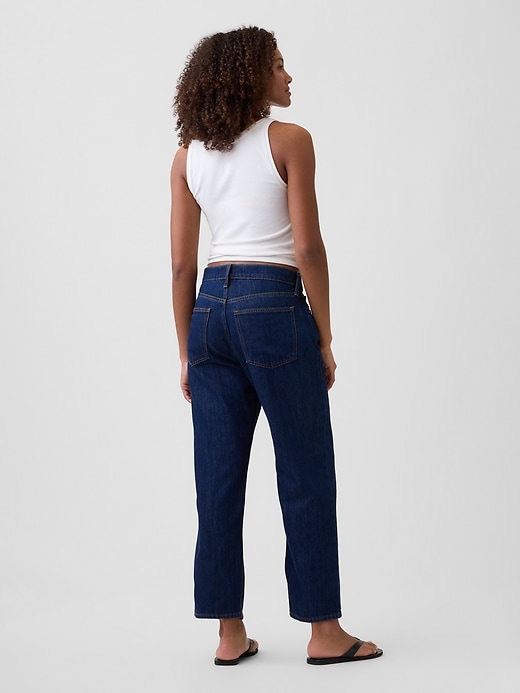 Image number 4 showing, Mid Rise SuperSoft Relaxed Straight Crop Jeans