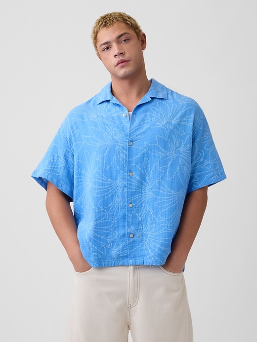 Image number 1 showing, Gauze Vacay Shirt in Boxy Fit