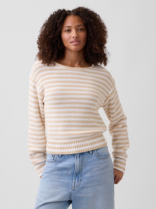 Image number 1 showing, Relaxed Stripe Rollneck Sweater