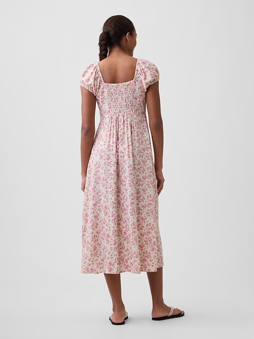 Image number 2 showing, Print Puff Sleeve Midi Dress