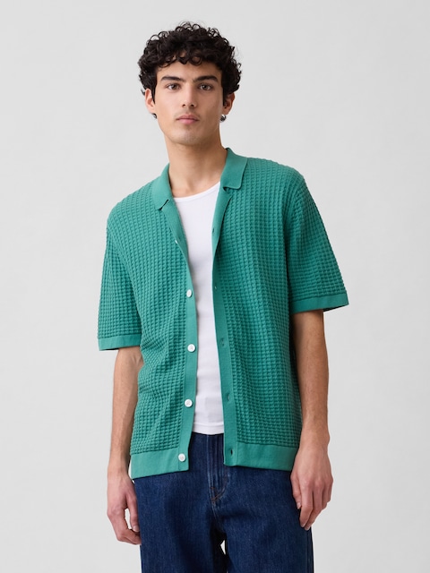 Textured Sweater Vacay Shirt